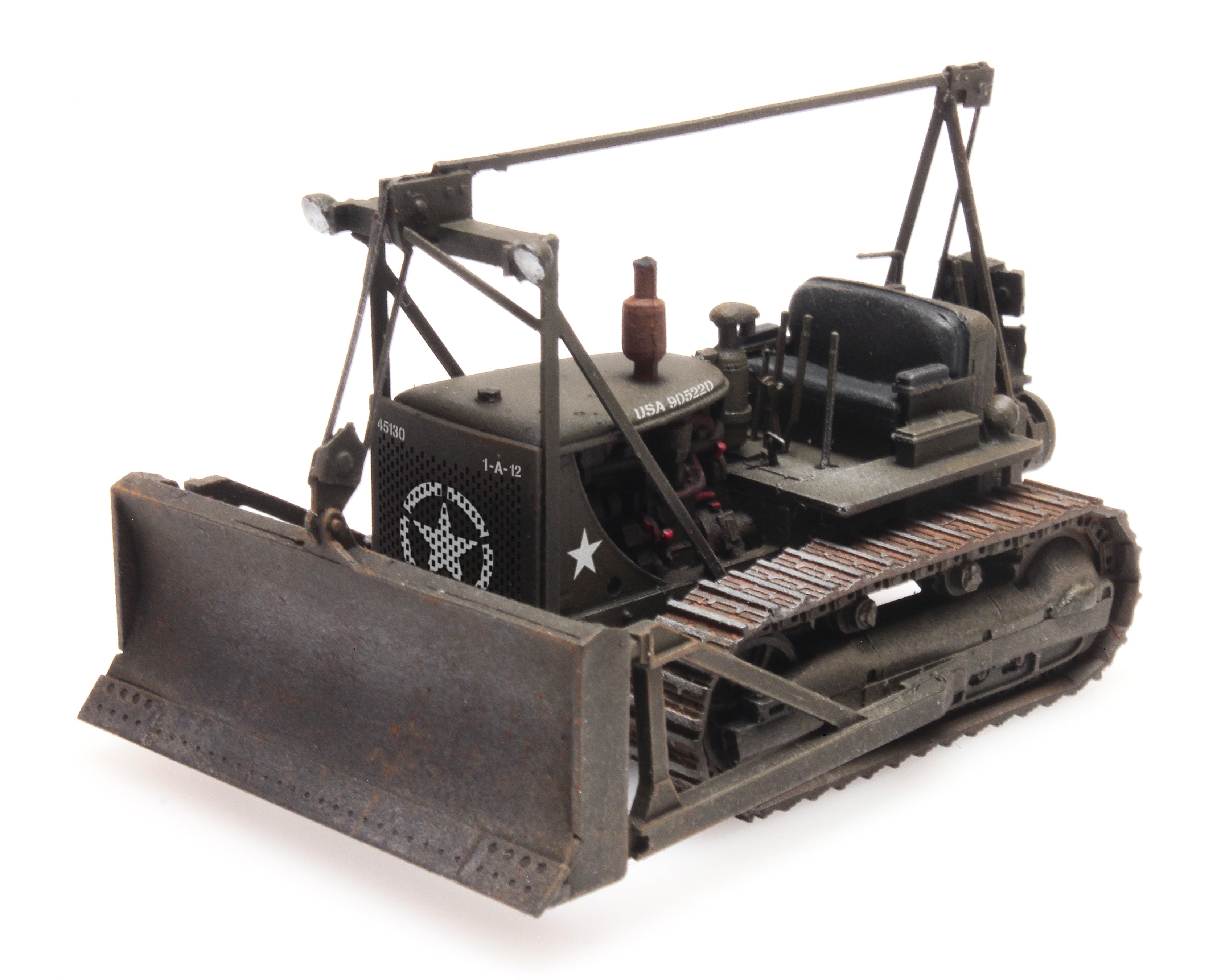 Artitec 387.338 US Army Caterpillar D7 bulldozer in olive drab – 1:87 HO scale