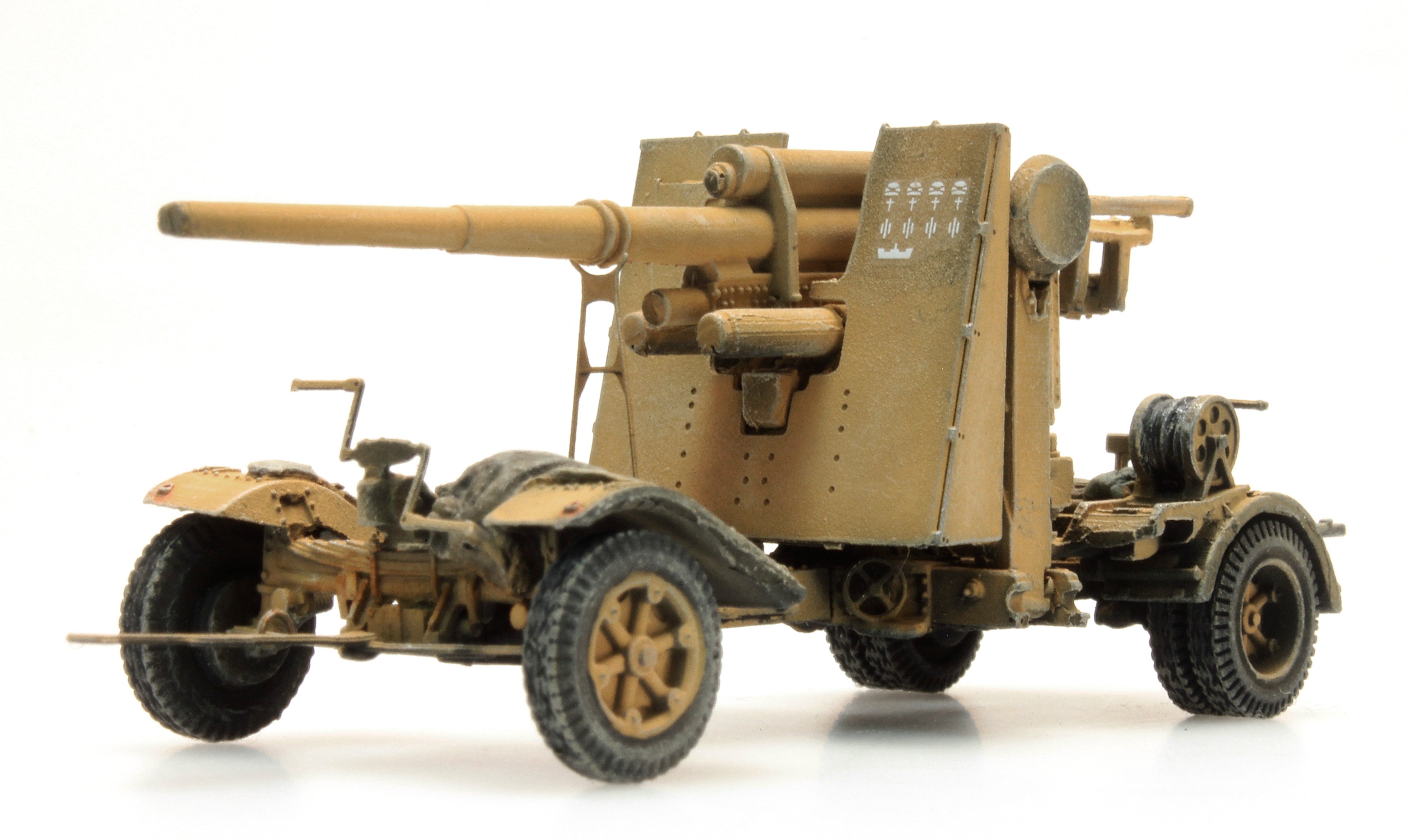 Artitec German 88 mm Flak 18 Afrika Korps Yellow 6870070 1:87 HO Scale Model