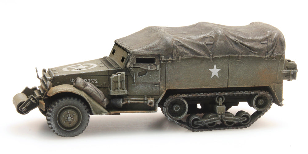 Artitec US M3A1 Half-track Personnel Carrier Train Load 6870439 – 1:87 HO Scale Model