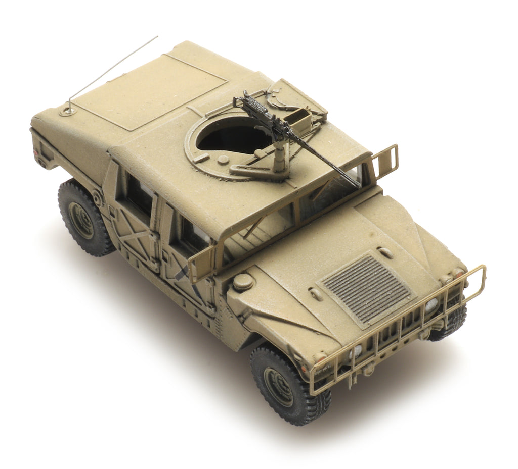 Artitec 6870538 US Humvee Desert Armored .50 MG 1:87 HO Scale Model