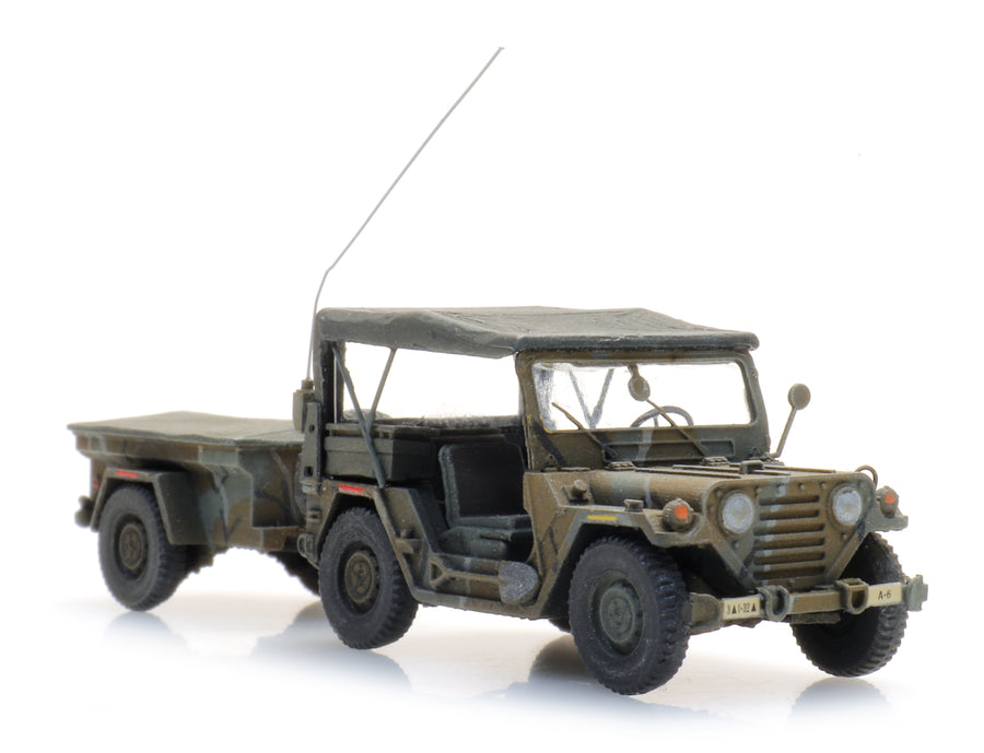Artitec US M151 Jeep + M416 Trailer MERDC 6870568 – 1:87 HO Scale Model