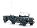 Artitec US M151 Jeep + M416 Trailer Forest Green 6870569 – 1:87 HO Scale Model
