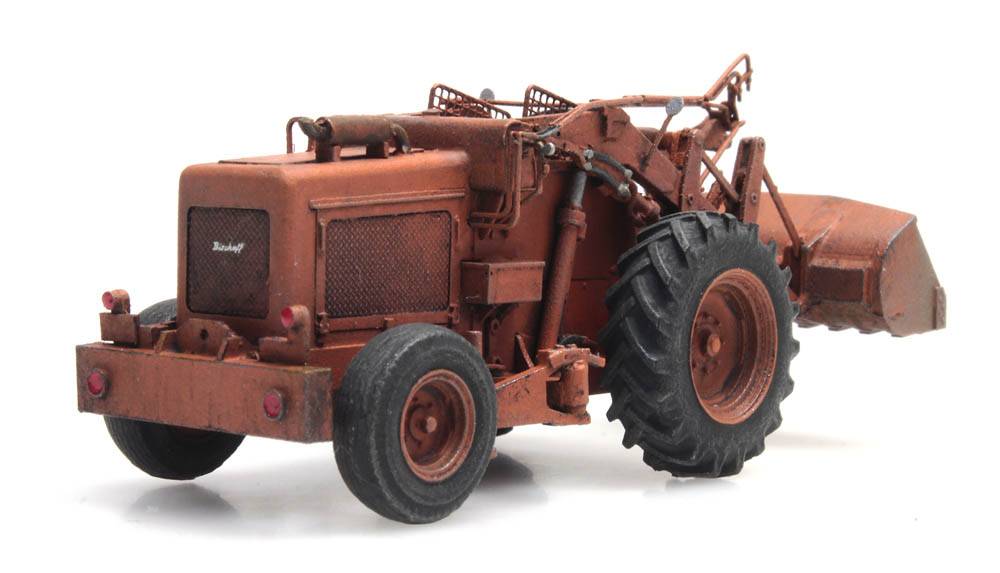 Artitec 387.379 Bischoff Polytrac wheel loader with shovel in orange – 1:87 HO scale