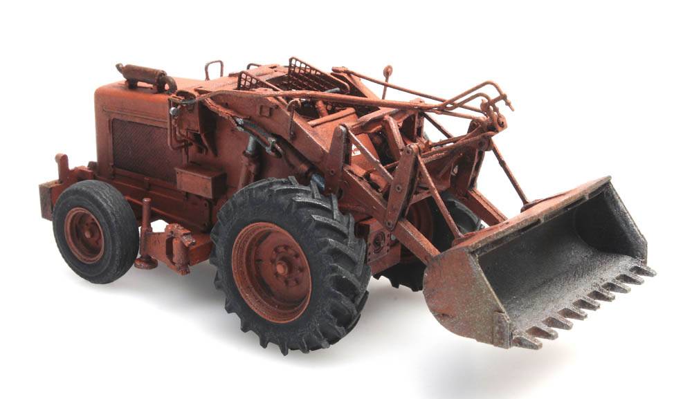 Artitec 387.379 Bischoff Polytrac wheel loader with shovel in orange – 1:87 HO scale