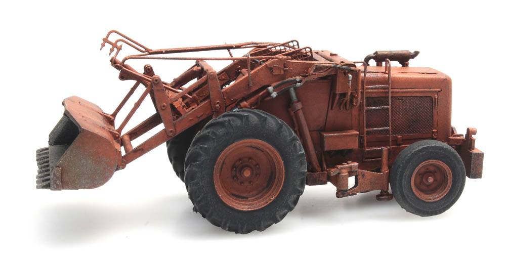Artitec 387.379 Bischoff Polytrac wheel loader with shovel in orange – 1:87 HO scale