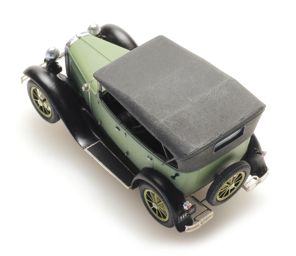 Artitec Ford Model A Phaeton with Raised Soft Top Green 387.521 Ready-Made 1:87 HO Scale Model
