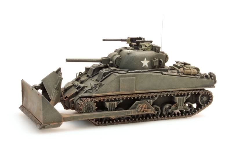 Artitec US UK Sherman M4 Dozer 387.116 Ready-Made 1:87 HO Scale Model