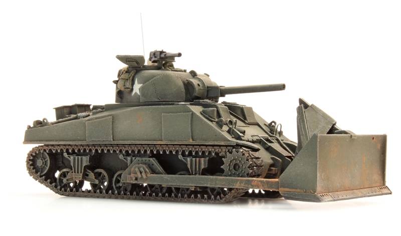 Artitec US UK Sherman M4 Dozer 387.116 Ready-Made 1:87 HO Scale Model