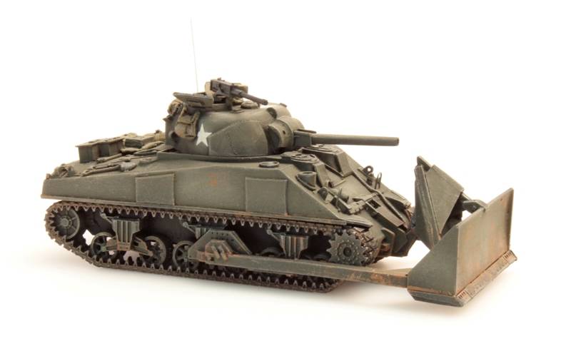 Artitec US UK Sherman M4 Dozer 387.116 Ready-Made 1:87 HO Scale Model